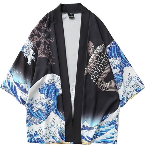 black fish water kimono cardigan from amazon - Picture 2 of 3
